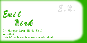 emil mirk business card